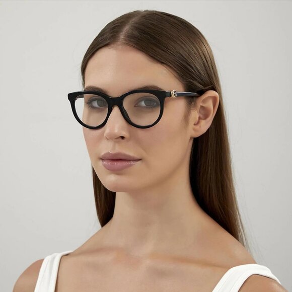 Gucci GG1074O 006 Eyeglasses Shiny Dark Pink 53mm Cat Eye Frame - Picture 3 of 10